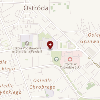 Szpital w Ostródzie na mapie